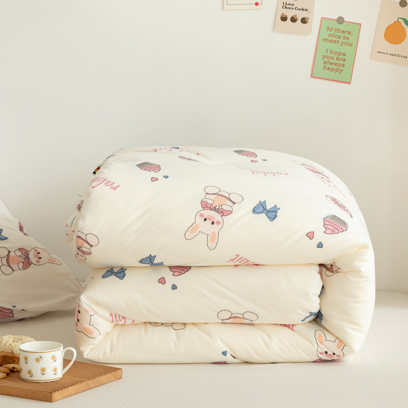 Warm soft soybean fiber quilt thickened to keep warm winter quilt spring and autumn quilt four seasons universal quilt core single double cotton quilt