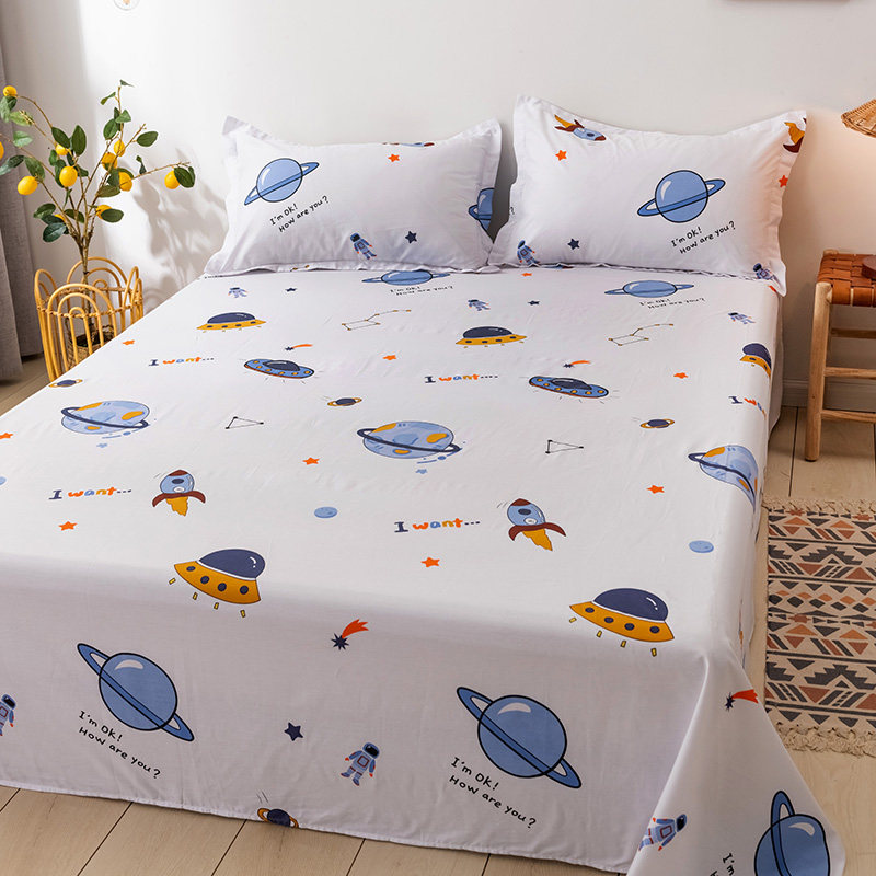 Total Cotton Cartoon Bed Linen Single Single Student Dormitory Cute Children 1 2 Quilts With Single 100 Pure Cotton Pillowcase Three Sets