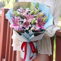 Mothers Day Flower bouquet Cornell lily Nanjing Express Tongcheng Jiancheng Ye Drum Tower elders Birthday Distribution Flower Shop