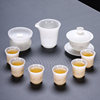 Tea Set 2025 New Model Ice Jade Ceramic Special for Brewing Tea Kung Fu Tea Set Home Use Tea Cup Light Luxury High-End