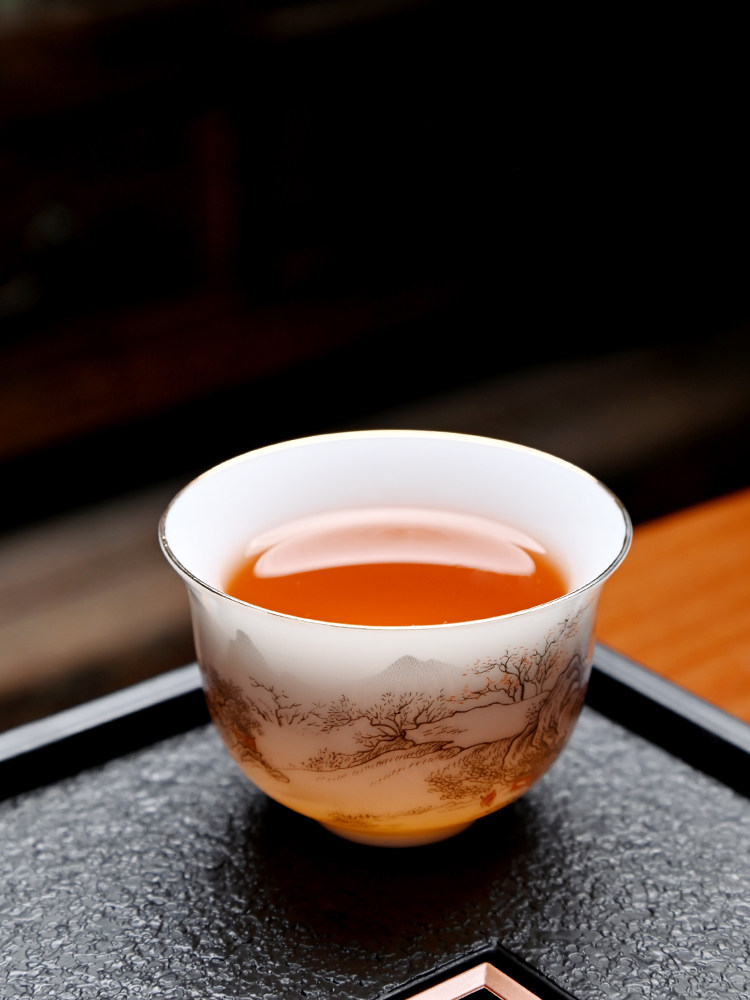 Ice Jade Porcelain White Tea Set, Complete Set for Home Use, Kung Fu Tea Cups, Ceramic High-End Teapot Set