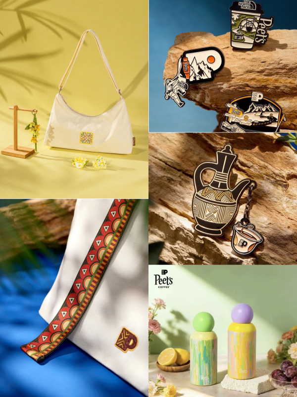 Peets X Guifeng Collaboration Shoulder Bag/Clutch Bag/Refrigerator Magnet/Pendant/Outdoor Water Bottle Thermos