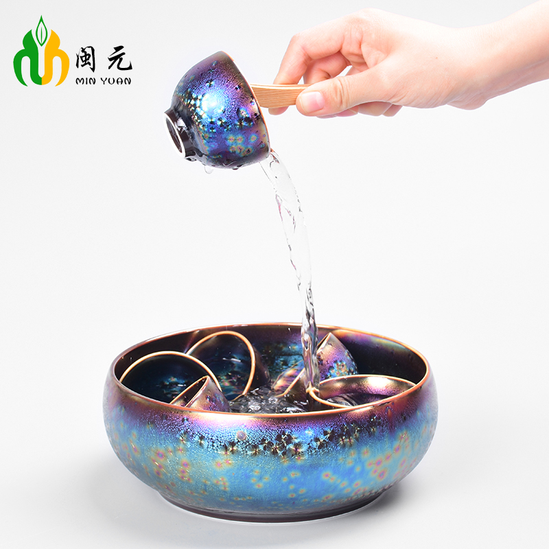 Minyuan kiln to build a colorful tea wash large ceramic teacup wash and wash multi-functional kung fu tea ceramic tea ceramic cup accessories