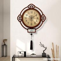 New Chinese style living room wall clock hanging on the wall Chinese style wall clock fashion clock atmospheric punch-free home clock