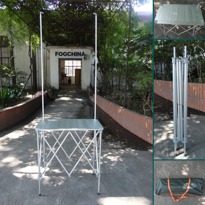 Promotion table 40X80cm small aluminum table tasting table pulling net booth Shanghai exhibition table advertising table folding table