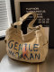 Korean Style Canvas Bag for Women 2026 New Simple Large-Capacity Letter Shoulder Crossbody Bag Student Class Tote Bag