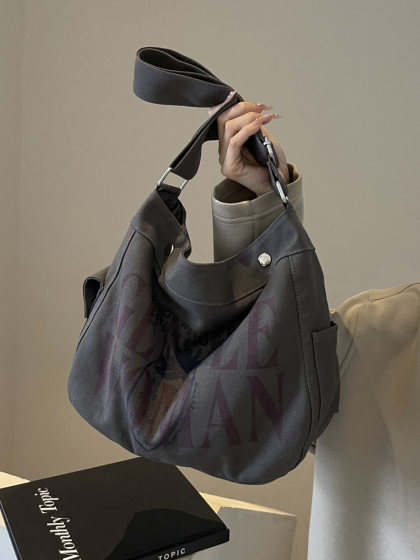 Casual Canvas Bag for Women 2026 New Summer Large-Capacity Student Tutoring Bag Simple Versatile Shoulder Crossbody Bag