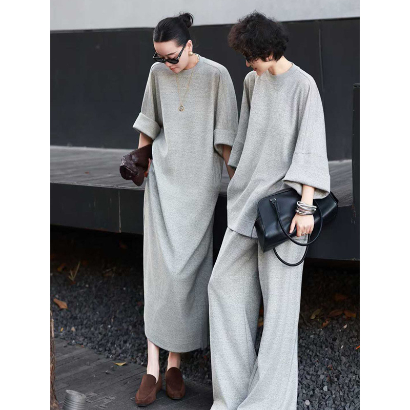 French-Style Commuter Chic Two-Piece Set for Women 2026 New Simple Fashion Top Casual Pants Relaxed Dress