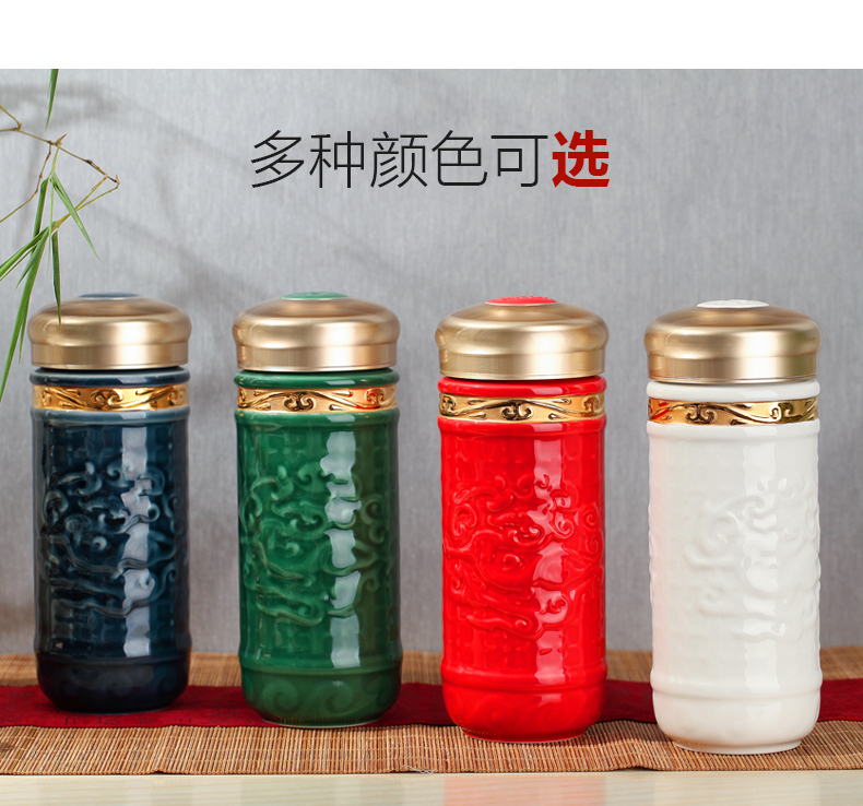 Dry Tang Xuan live China cups and gold trend in will carry the boss office cup double ceramic cup water in a cup