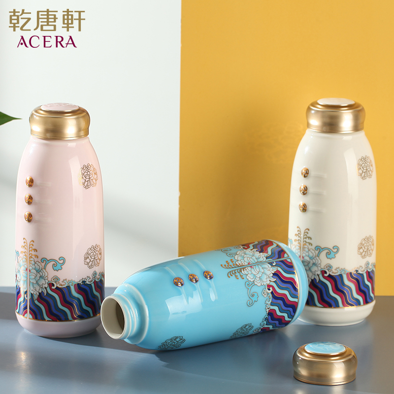 Dry Tang Xuan live porcelain the icing on the cake with a cup of single - layer 350 ml with cover ceramic cup contracted the new glass