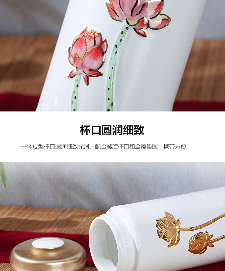 Dry Tang Xuan porcelain cup live harmony with cup double ceramic tea cup portable office cup cup business gifts cup