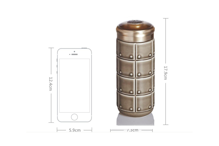 Do Tang Xuan porcelain cup triumph double gold portable portable cup with creative glass cup with cover cup