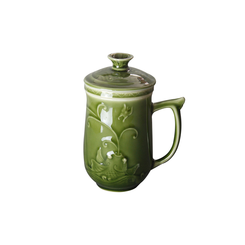 Do Tang Xuan porcelain cup joy three - piece ceramic cup send elders leadership with small molecules) curing water cup
