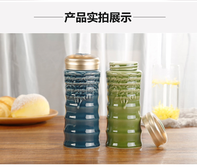 Do Tang Xuan ceramic cup big bamboo cup with the boss office tea mugs non vacuum cup double