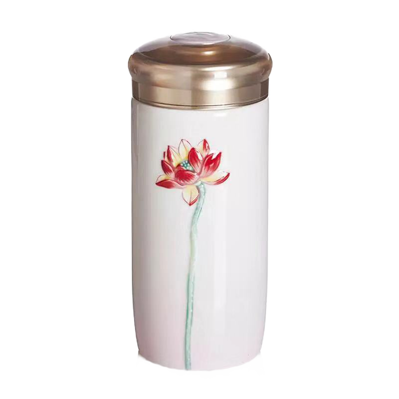 Do Tang Xuan porcelain cup call f lotus carry cup with cover ceramic creative gift custom office tea cup