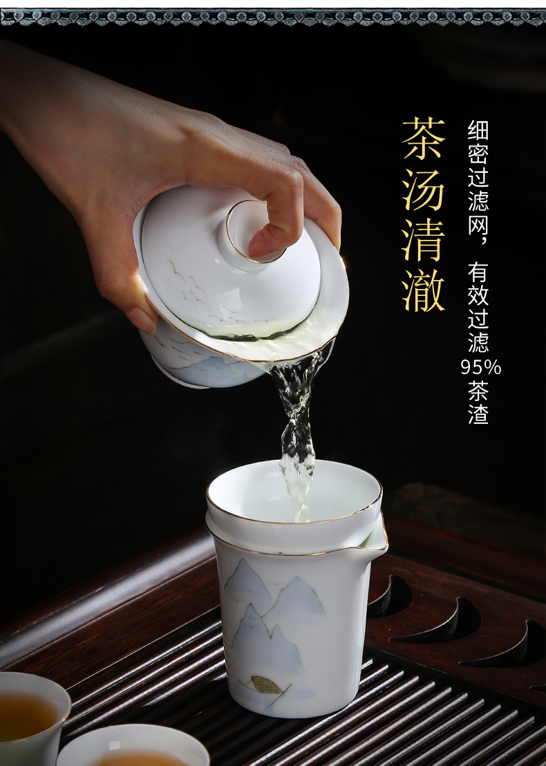 Hand - made) ceramic creative tea filters make tea, tea strainer wearing blue and white porcelain tea set tea accessories