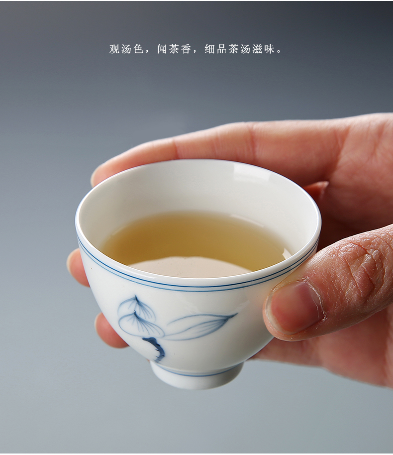 Suit ceramic cups hand - made sample tea cup six pack light household kung fu master cup blue and white porcelain tea cups