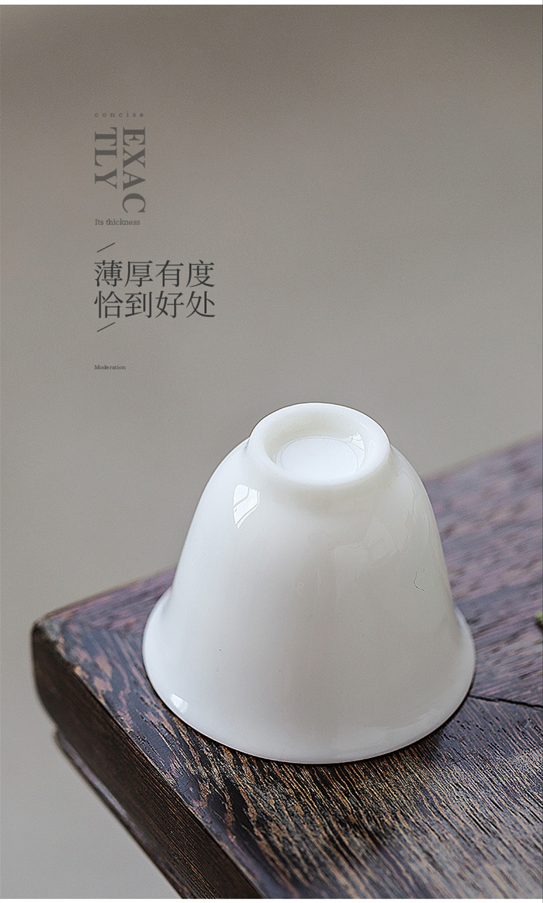 To the as porcelain and moving dehua white porcelain teacup suet jade porcelain kung fu tea tea set thin foetus masters cup, cup sample tea cup