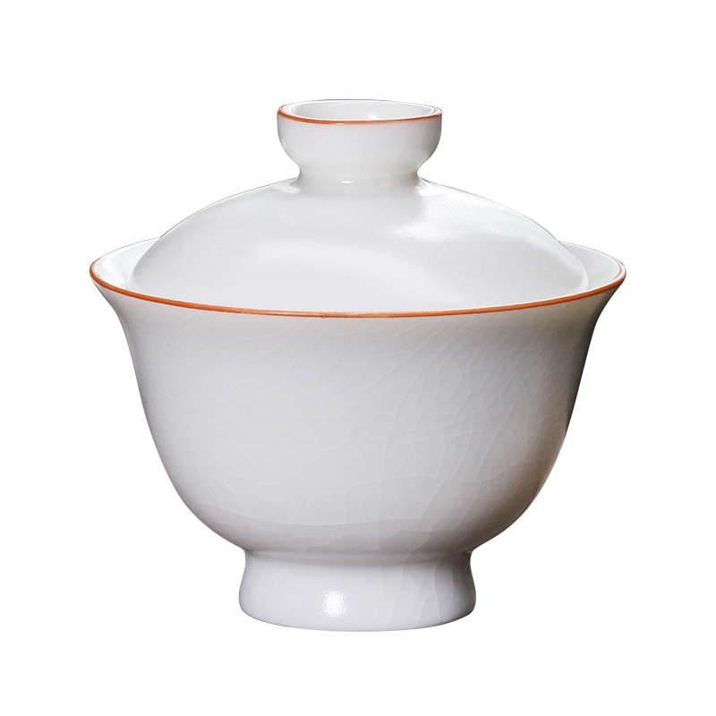 Your up tureen household ceramic cups kung fu tea set hand grasp tea bowl worship tureen slicing can raise three cups