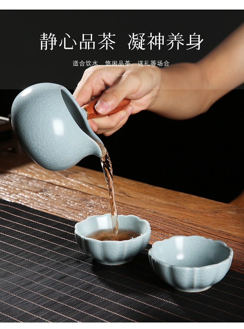 Your up kung fu tea set suit household contracted office of restoring ancient ways Your porcelain ice cracked lid to use for