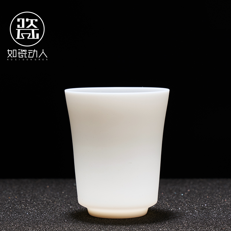 Dehua white porcelain teacup household thin foetus master cup single CPU kung fu tea tea set manually, biscuit firing ceramic sample tea cup