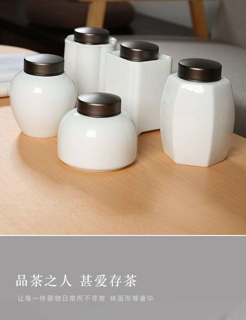 Ceramic tea pot home seal storage tank tin cover save POTS of tea packaging trumpet pu - erh tea POTS