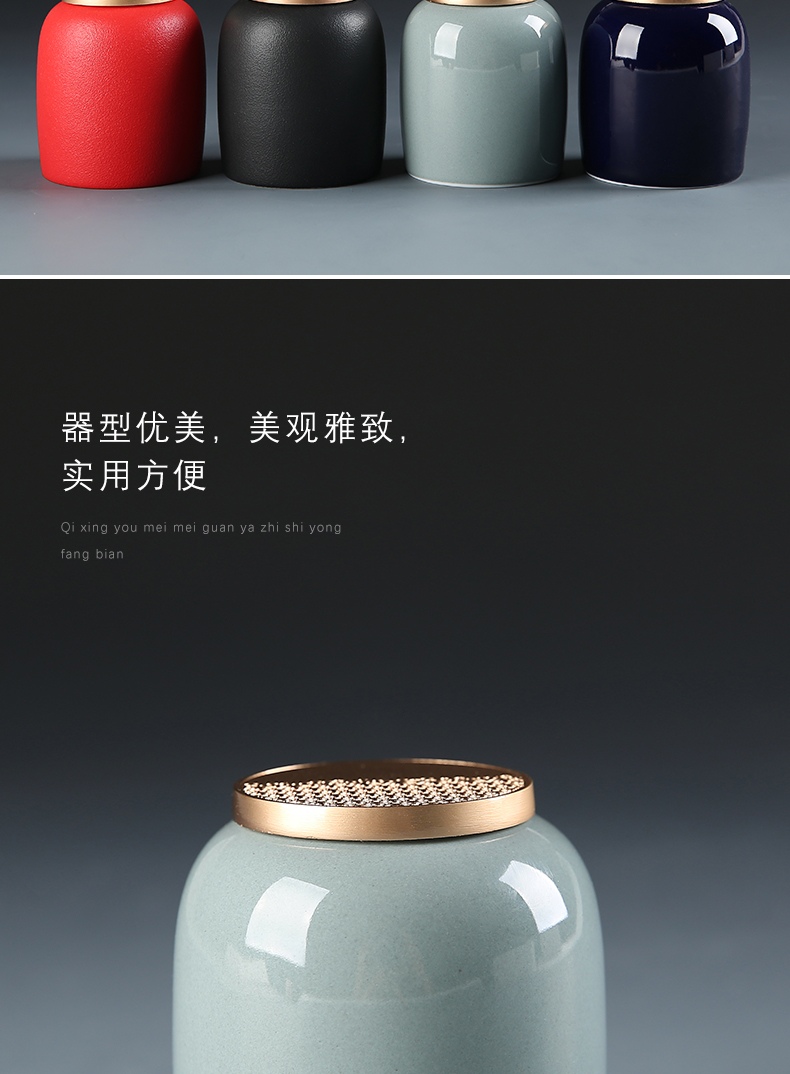 Caddy fixings ceramic tea packaging gift box empty new general green tea, black tea, small portable sealed as cans of tea