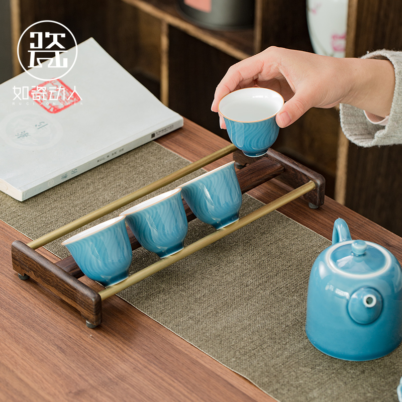 To the as porcelain and moving copper ebony wood cupholders hanging a beverage holder teacup pad at the tea taking to receive frame kung fu tea accessories