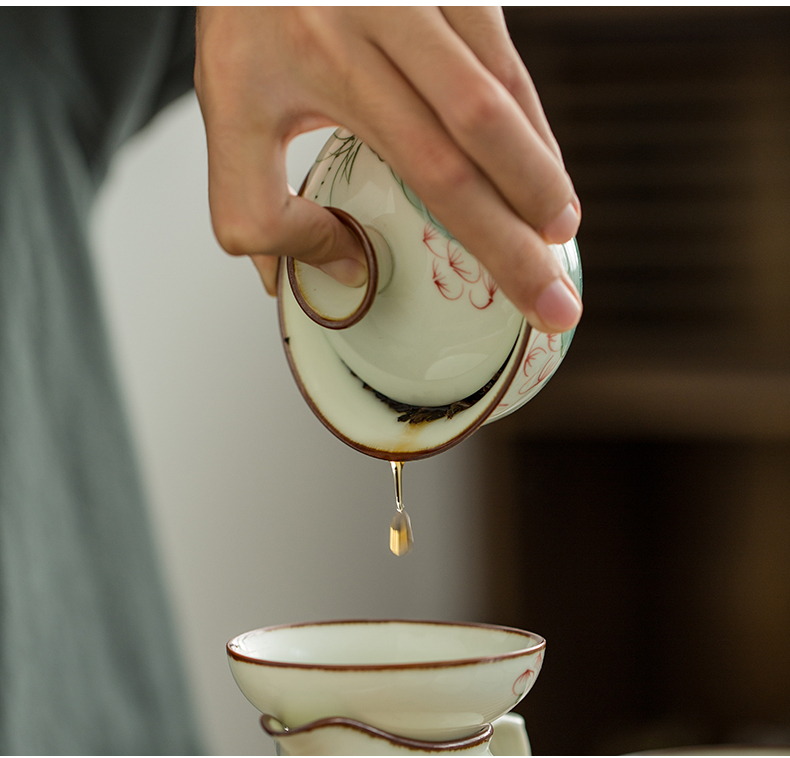 Japanese tea set suit household contracted and I small sets of kung fu tea tray hand - made ceramic teapot teacup tureen sitting room