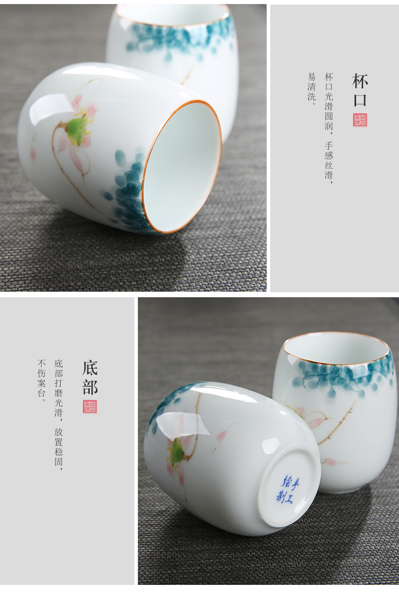 Hand made white porcelain tea set ceramic teapot large girder of blue and white porcelain pot of belt filter household cool tea set the kettle