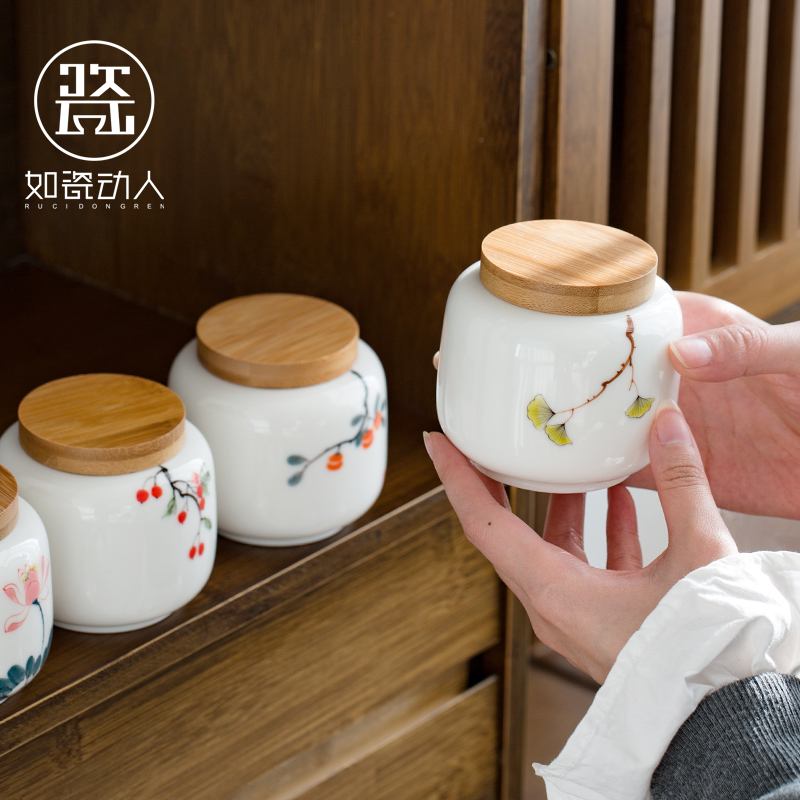 To the as porcelain and moving hand - made ceramic seal pot home portable bamboo caddy fixings cover tea warehouse small tea boxes