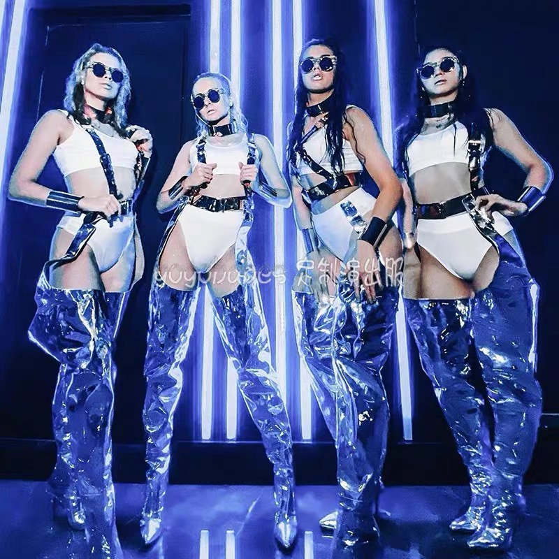 Two-ten studio gogo sexy collar dance suit nightclub ds out to suit European and American models walking show tour interactive costumes