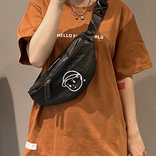 FINERWORLD Кожаная сумка через плечо, поясная сумка, трендовая нагрудная сумка подходит для мужчин и женщин, японские и корейские