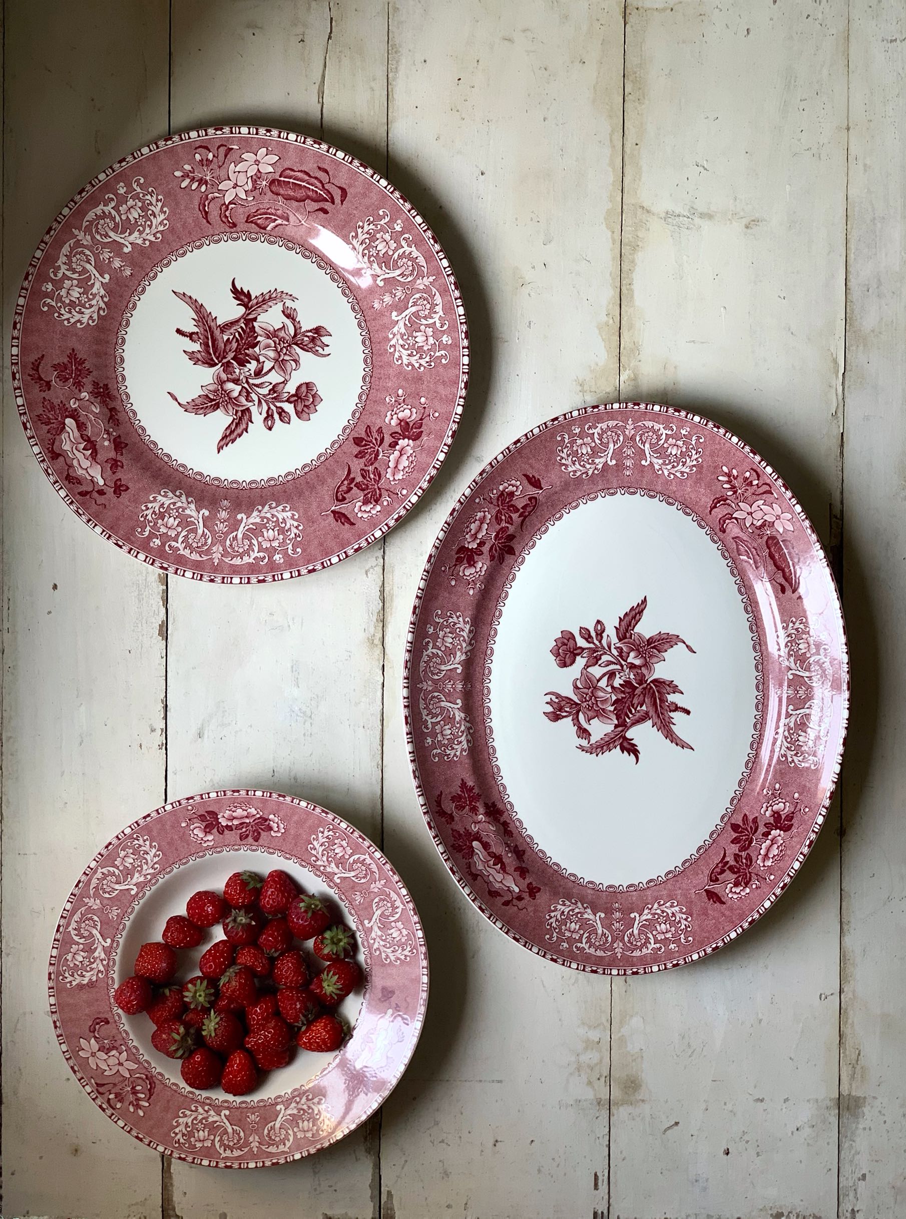 NfT Country Restore Straw Flowers Dark Pink Flat Disk British famous porcelain