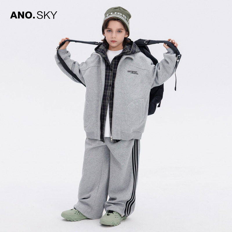костюм-куртка для мальчиков anothersky, осенняя повседневная одежда, новинка 2025 года, детская осенняя спортивная одежда в западном стиле Изображение 1