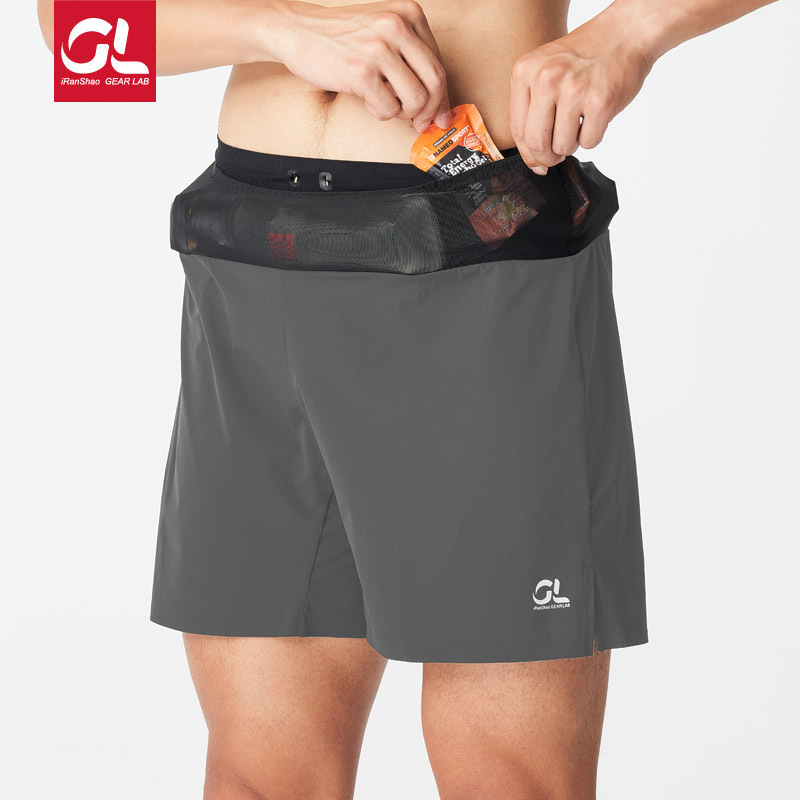 Burning Equipment Running Shorts GearLab Storage Pocket Pants Quick Dry 5 Inch Shorts Men's Sports Shorts