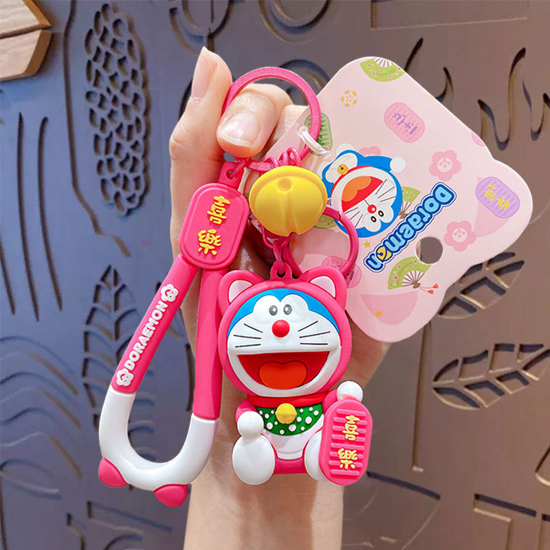 Authentic Doraemon Dora the Cat Car Keychain Pendant for Women, Exquisite 2025 New Model Doraemon Backpack Charm