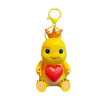 2024 New Genuine Luminous Heart-hugging Milk Dragon Car Keychain Womens Exquisite School Bag Pendant Keychain