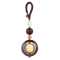 Black sandalwood Pixiu key chain pendant transfer safety buckle car key chain jewelry pendant men and women couple gift