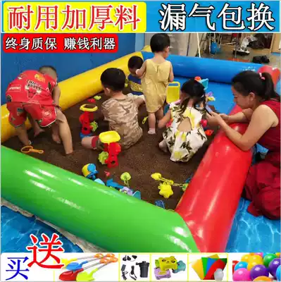 Children's Cassia toy sand pool set combination stalls inflatable square playground baby playing sand beach pool