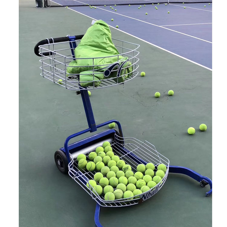 NBd01 Imported Tennis Hand Push Electric Automatic Ball Picking Car Special Tennis Ball Picking Car Hand Push Ball Picking Double Basket