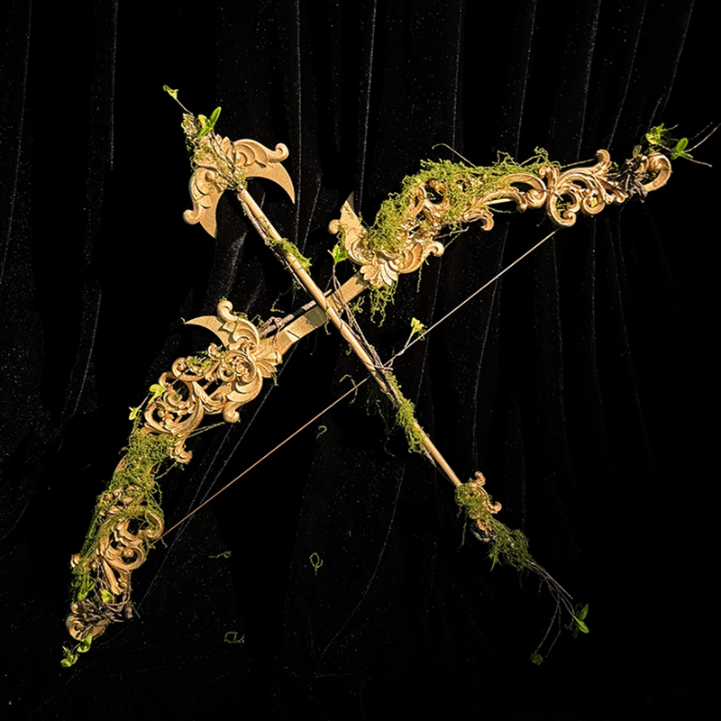Moss Golden Goddess Six-Pointed Star Lolita European and American Angel Elf Bow and Arrow Photo Shoot Photography Studio Props Moss Golden Goddess Six-Pointed Star Lolita European and American Angel Elf Bow and Arrow Photo Shoot Photography Studio Props