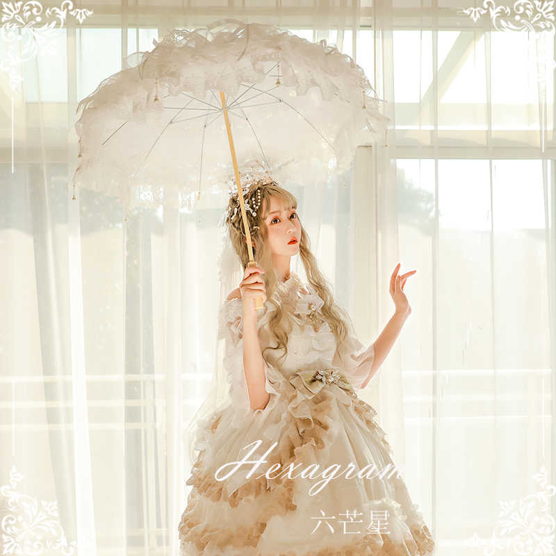 六芒星lolita花嫁茶会圣诞d西苔岛梦回凡尔赛黎明梦魇蕾丝手作伞