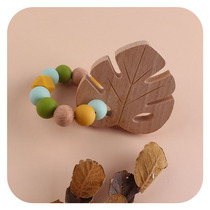 Baby Supplies New Beech Wood Leaves Pacifier Babynames Customizable Silicone Leaf Pacifier Chain Anti-Fall Chains
