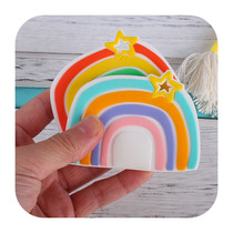 Baby cartoon Rainbow tooth rubber bites dental grinders Toys Baby training Bite Glue Food Grade Silicone Gel Donodoners