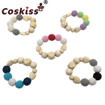 Food grade silicone gel baby grinding nipple chain bites the lebracelet toy baby to appease the tooth glue