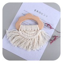 DIY baby creative beech cloud tooth rubber hand ring pure hand woven cotton rope toy baby bite tooth grinding stick