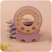 New baby supplies cartoon Animals octopus wood ring tooth rubber baby bites gum grindle toy Amazon