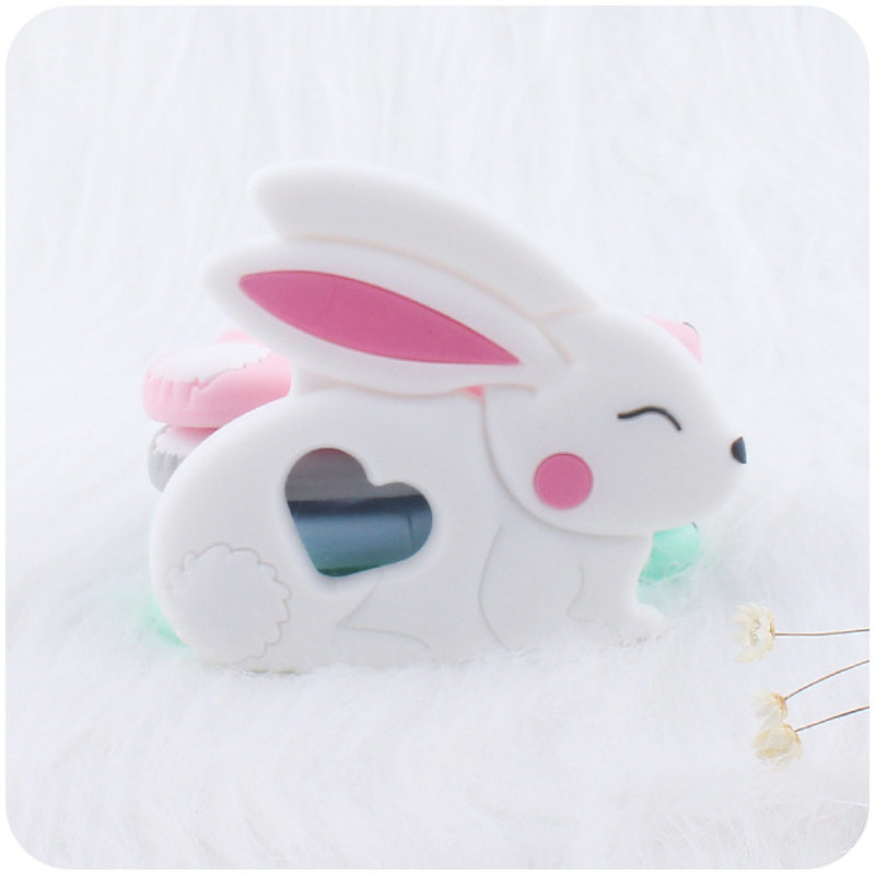 Infant products cartoon animal rabbit tooth fixer creative baby silicone biting molar soothing toy new