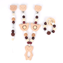 Manufacturer Volume Fat Child Trolley Pendant Beech Panda Pendant Baby Tooth Glue Anti-Drop Chain Hand Ring Toy Three Sets